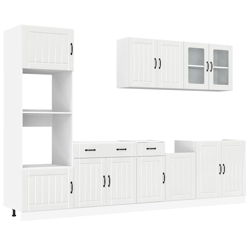 Set Mobili da Cucina 7 pz Lucca Bianchi Lucido in Truciolato | homemem39