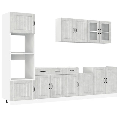 Set Mobili da Cucina 7 pz Lucca Grigio Cemento in Truciolato | homemem39
