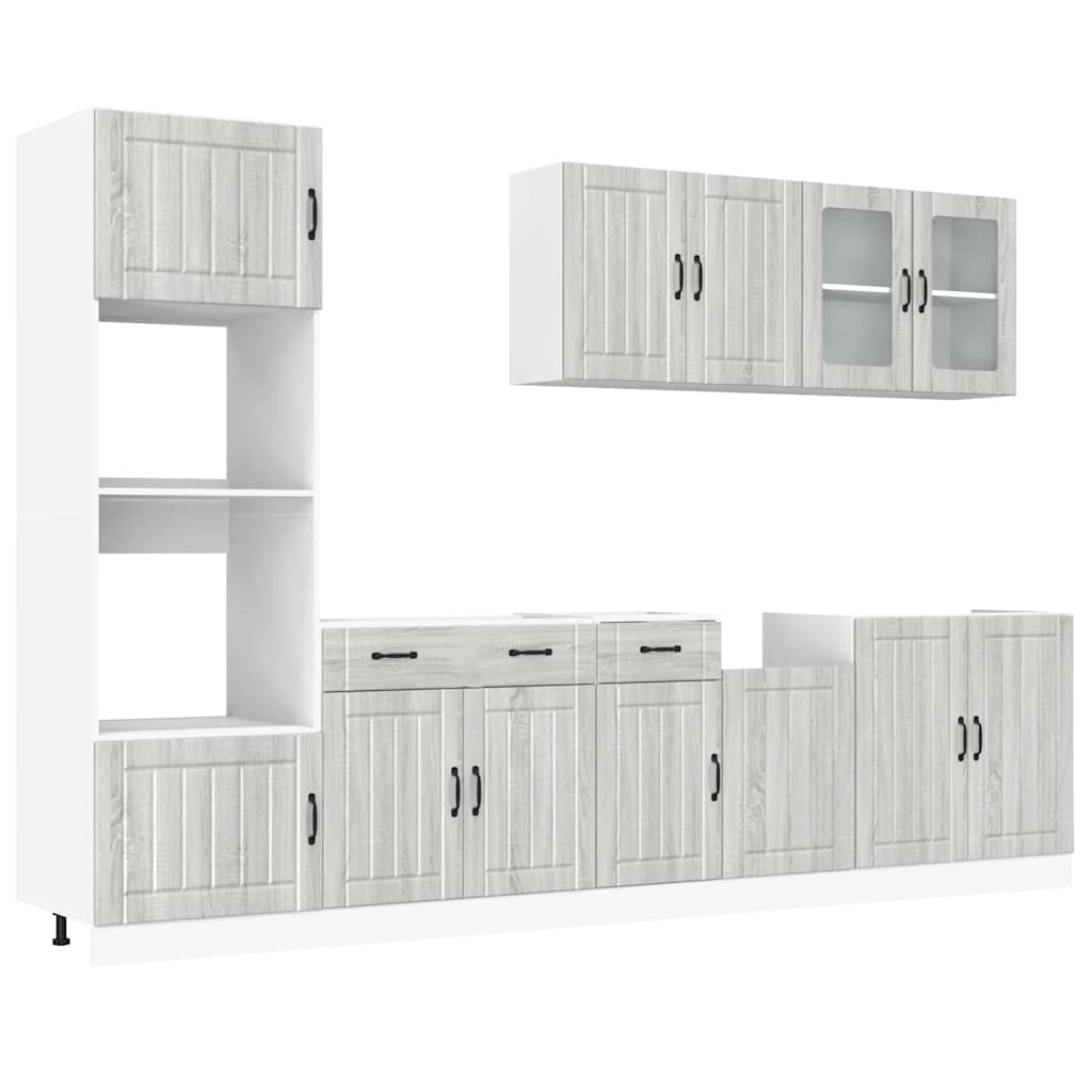 Set Mobili da Cucina 7 pz Kalmar Grigio Sonoma in Truciolato | homemem39