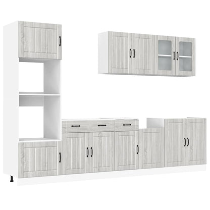 Set Mobili da Cucina 7 pz Kalmar Grigio Sonoma in Truciolato | homemem39