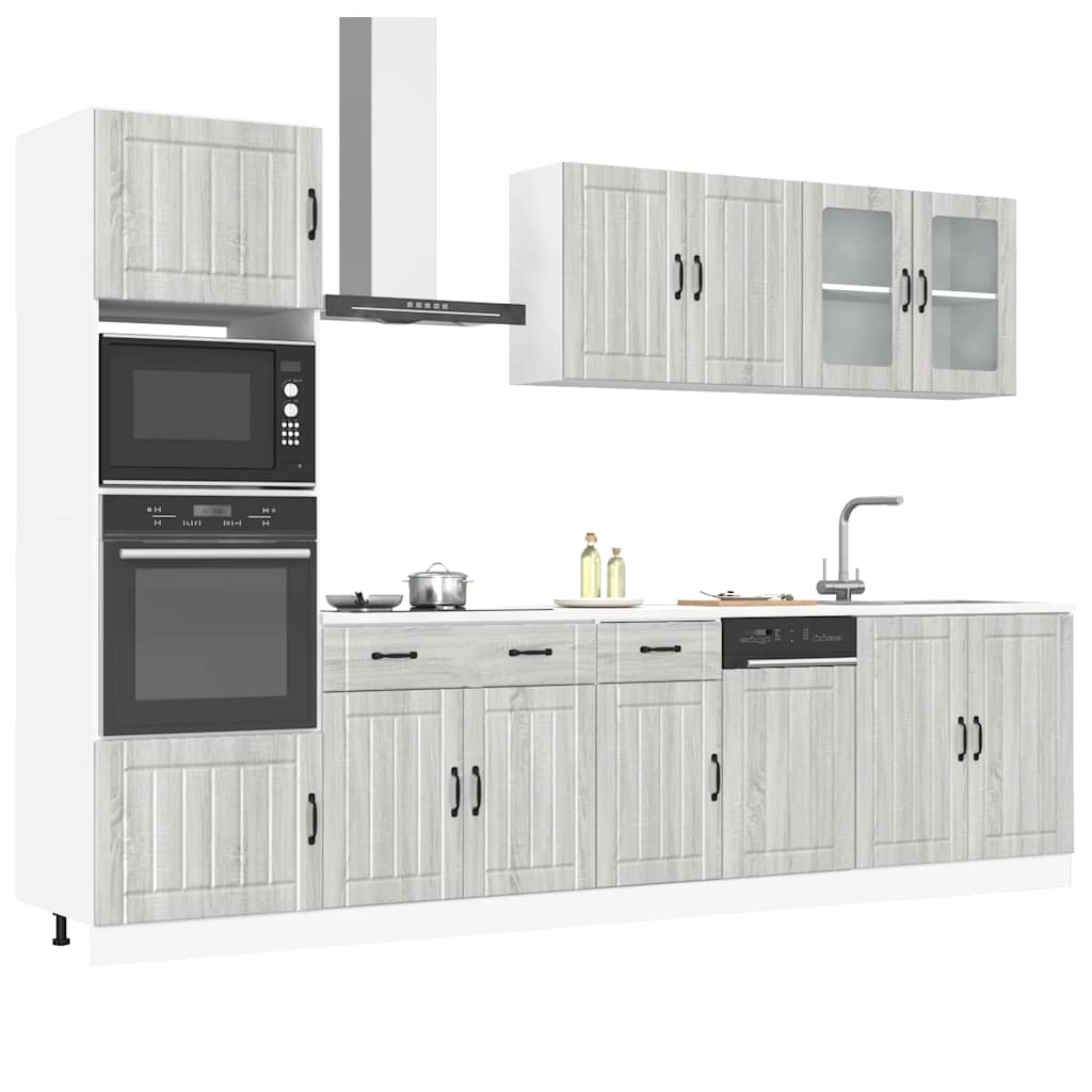 Set Mobili da Cucina 7 pz Kalmar Grigio Sonoma in Truciolato | homemem39