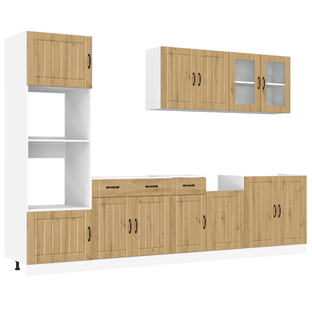 Set Mobili da Cucina 7 pz Kalmar Rovere Artigianale Truciolato | homemem39