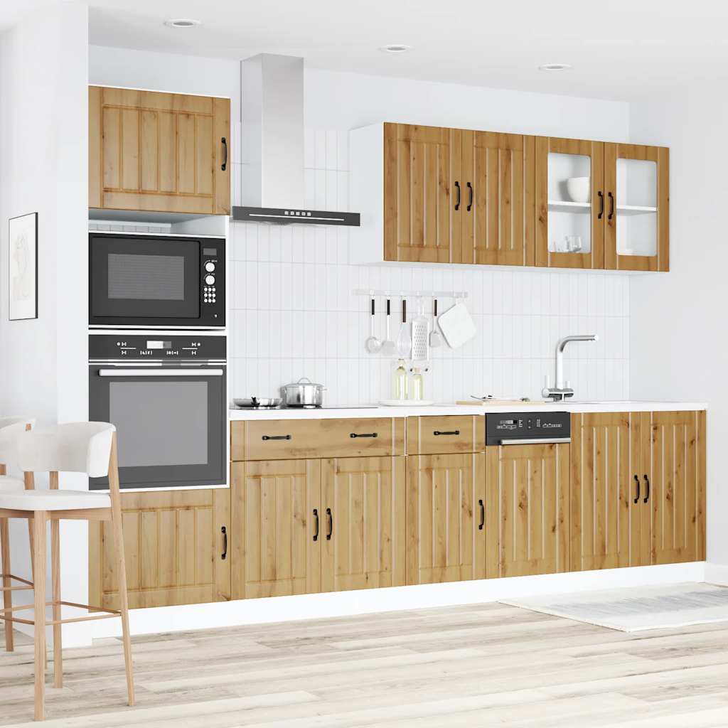 Set Mobili da Cucina 7 pz Kalmar Rovere Artigianale Truciolato | homemem39