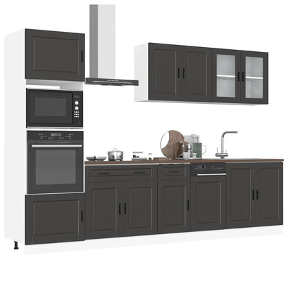 Set Mobili da Cucina 7 pz Porto Neri Legno Multistrato | homemem39