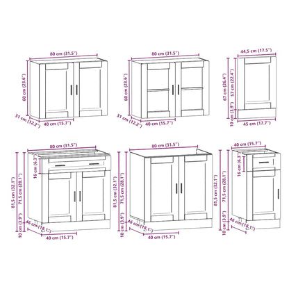 Set Mobili da Cucina 7 pz Porto Legno Vecchio in Truciolato | homemem39