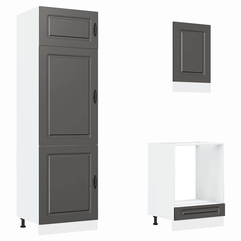 Set Mobili da Cucina 7 pz Kalmar Neri Legno Multistrato | homemem39