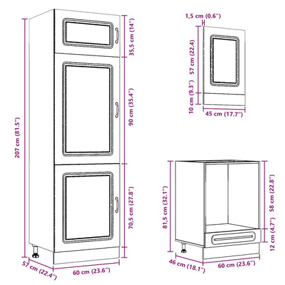 Set Mobili da Cucina 7 pz Kalmar Neri Legno Multistrato | homemem39