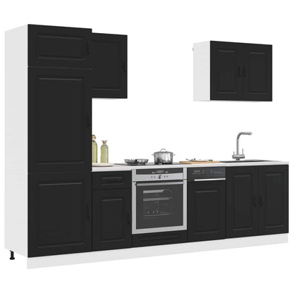 Set Mobili da Cucina 7 pz Kalmar Neri Legno Multistrato