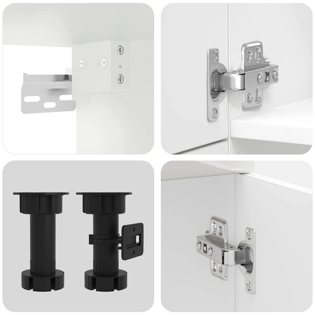 Set Mobili da Cucina 7 pz Kalmar Bianchi Lucido in Truciolato | homemem39