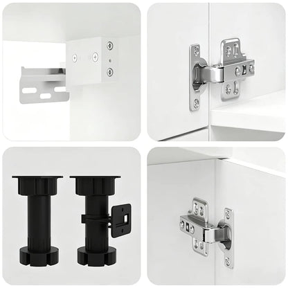 Set Mobili da Cucina 7 pz Kalmar Bianchi Lucido in Truciolato