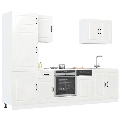 Set Mobili da Cucina 7 pz Kalmar Bianchi Lucido in Truciolato | homemem39