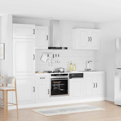 Set Mobili da Cucina 7 pz Kalmar Bianchi Lucido in Truciolato