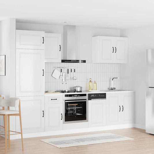 Set Mobili da Cucina 7 pz Kalmar Bianchi Lucido in Truciolato