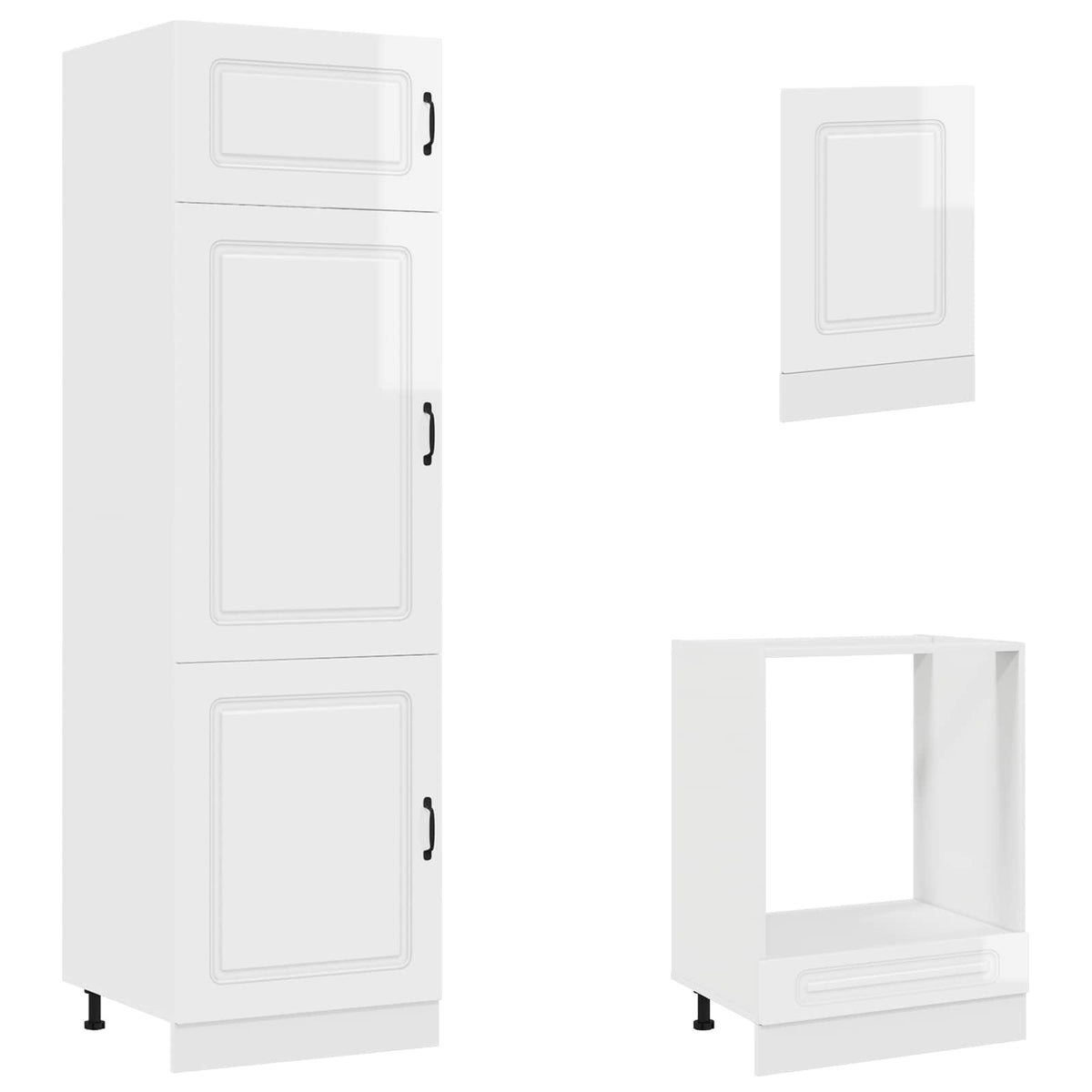 Set Mobili da Cucina 7 pz Kalmar Bianchi Lucido in Truciolato