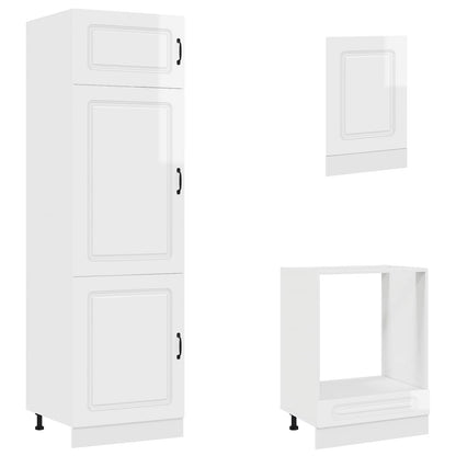 Set Mobili da Cucina 7 pz Kalmar Bianchi Lucido in Truciolato