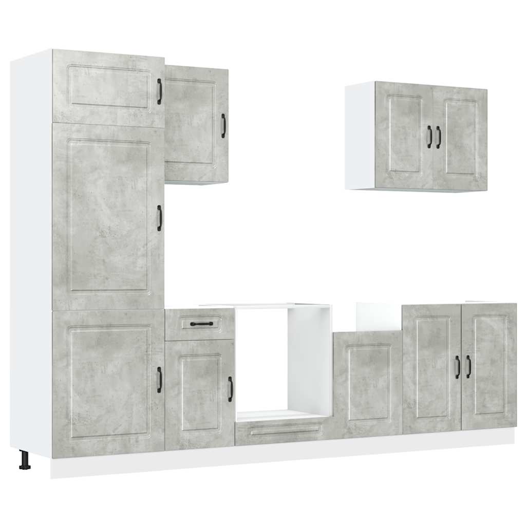 Set Mobili da Cucina 7 pz Kalmar Grigio Cemento in Truciolato | homemem39