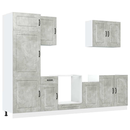 Set Mobili da Cucina 7 pz Kalmar Grigio Cemento in Truciolato | homemem39