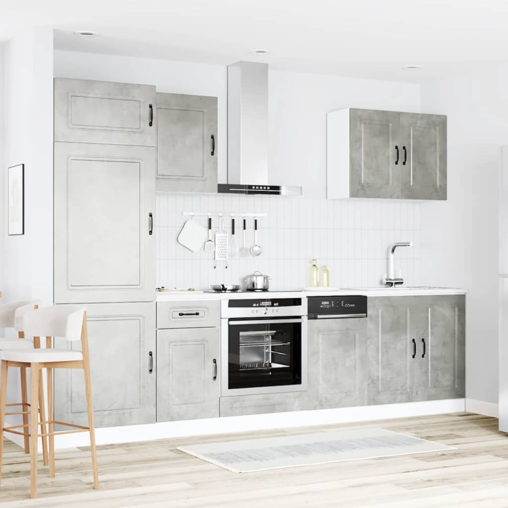 Set Mobili da Cucina 7 pz Kalmar Grigio Cemento in Truciolato | homemem39