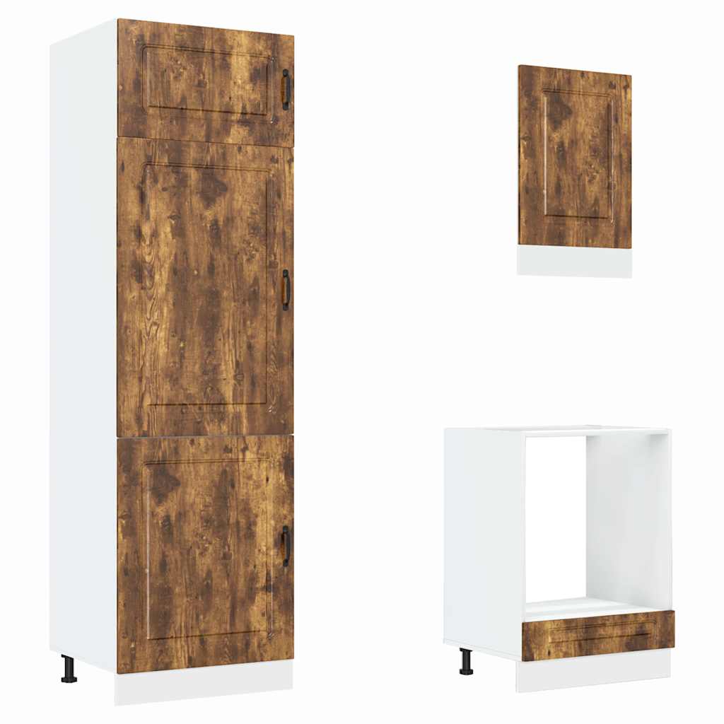 Set Mobili da Cucina 7 pz Kalmar Rovere Fumo Legno Multistrato | homemem39