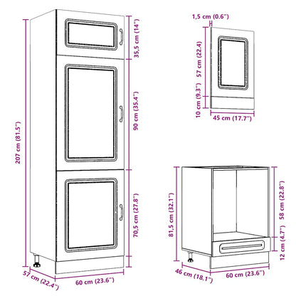 Set Mobili da Cucina 7 pz Kalmar Rovere Fumo Legno Multistrato | homemem39
