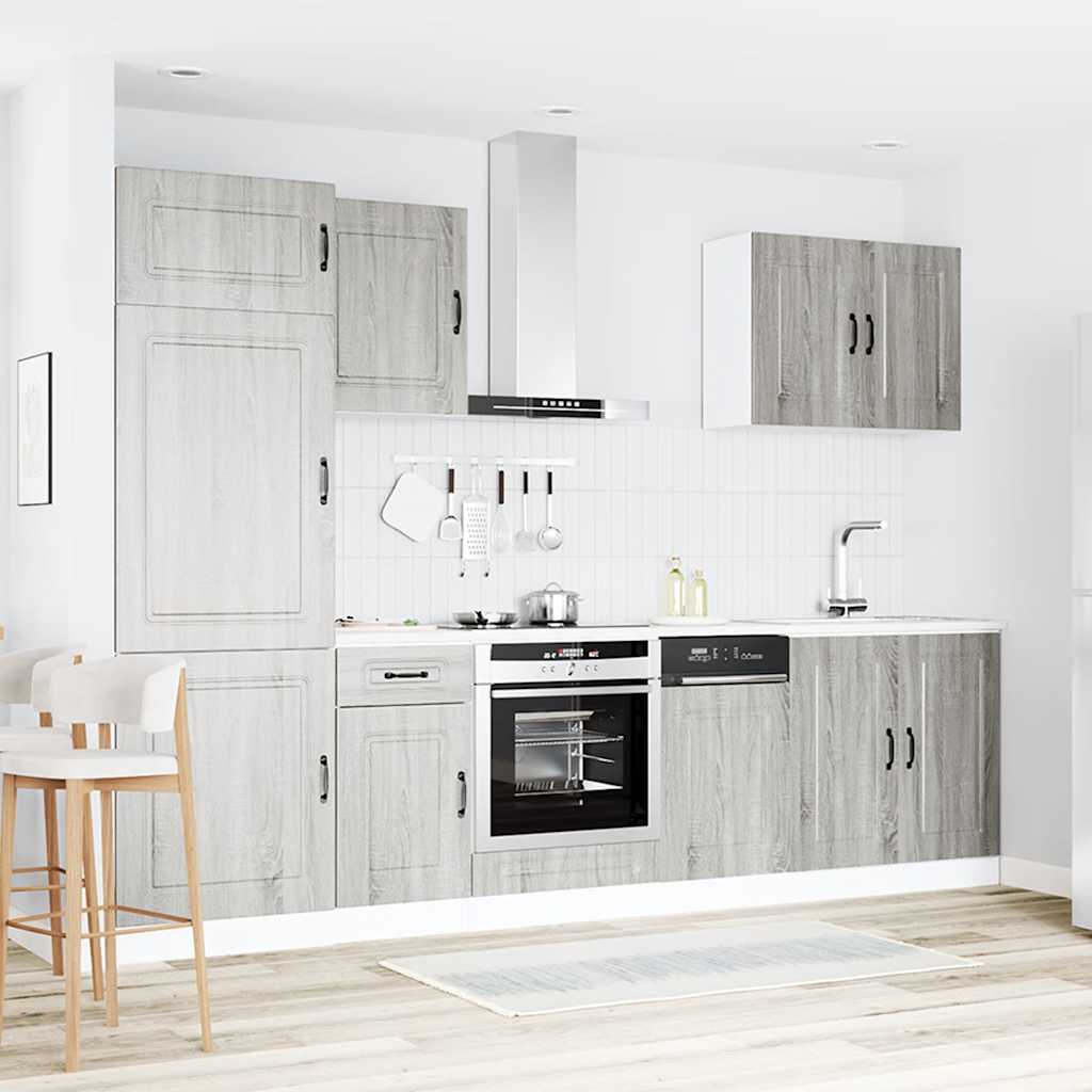 Set Mobili da Cucina 7 pz Kalmar Grigio Sonoma in Truciolato | homemem39