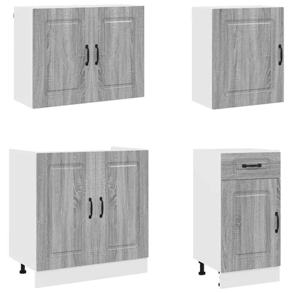 Set Mobili da Cucina 7 pz Kalmar Grigio Sonoma in Truciolato