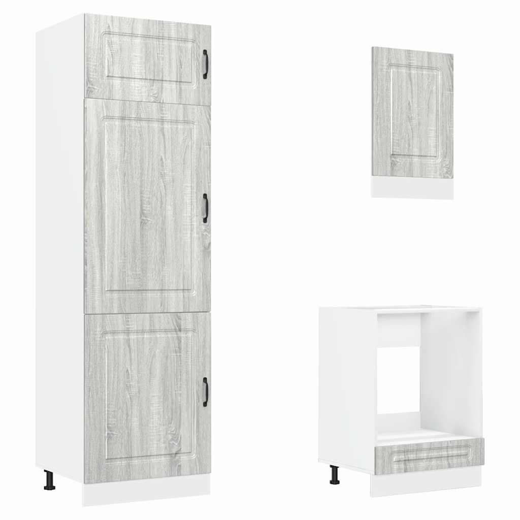 Set Mobili da Cucina 7 pz Kalmar Grigio Sonoma in Truciolato - homemem39