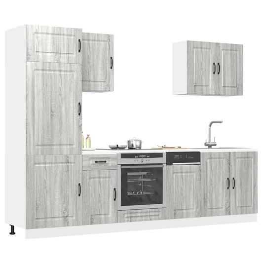 Set Mobili da Cucina 7 pz Kalmar Grigio Sonoma in Truciolato - homemem39