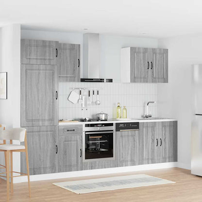 Set Mobili da Cucina 7 pz Kalmar Grigio Sonoma in Truciolato