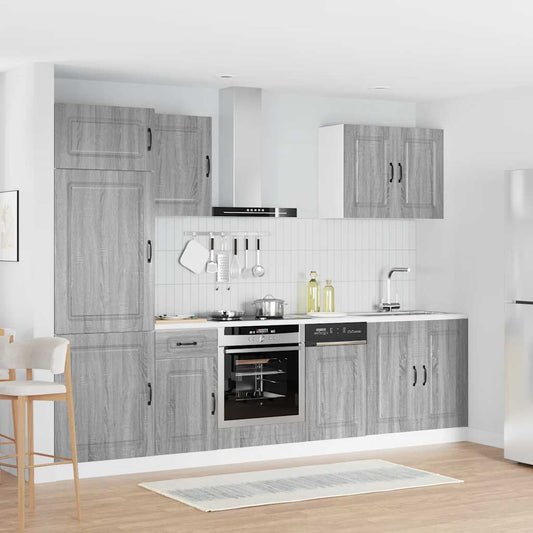 Set Mobili da Cucina 7 pz Kalmar Grigio Sonoma in Truciolato