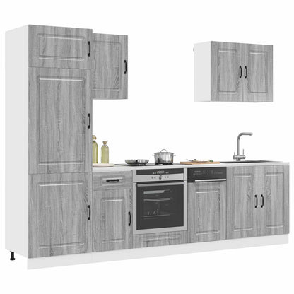 Set Mobili da Cucina 7 pz Kalmar Grigio Sonoma in Truciolato