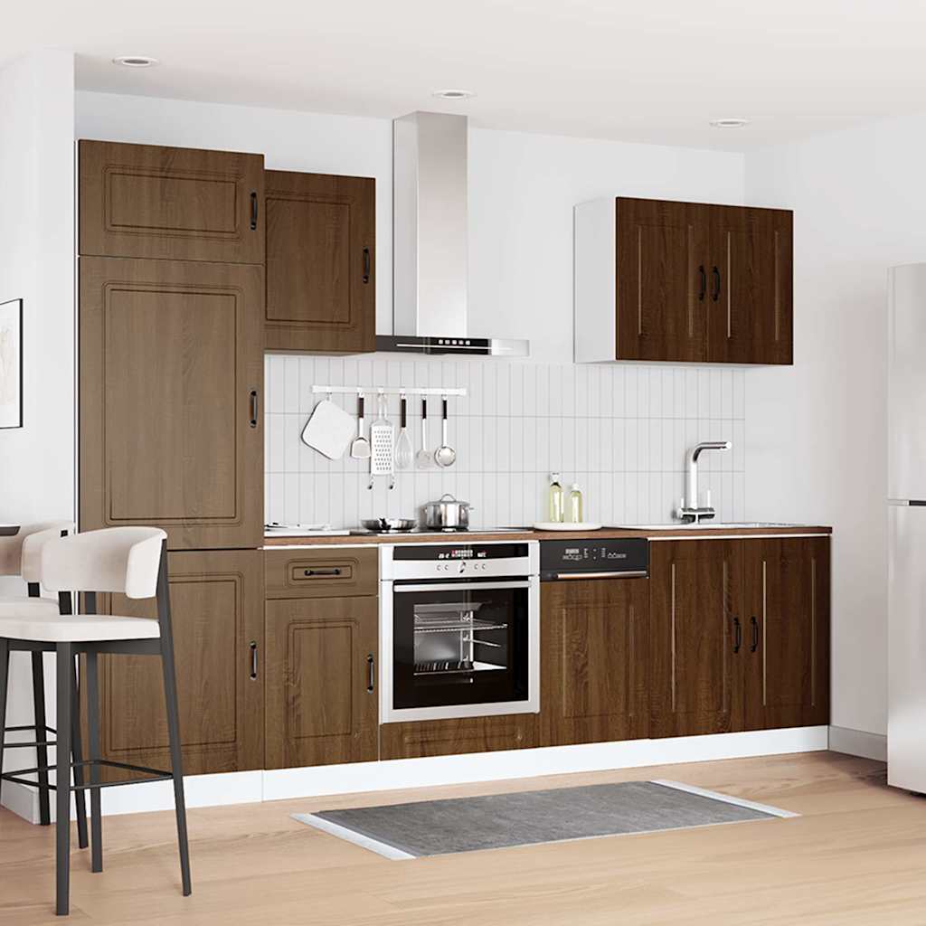 Set Mobili da Cucina 7 pz Kalmar Rovere Marrone in Truciolato | homemem39