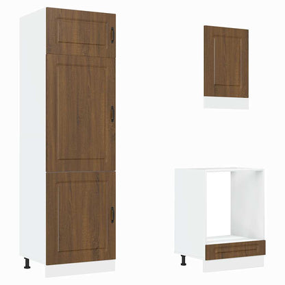 Set Mobili da Cucina 7 pz Kalmar Rovere Marrone in Truciolato | homemem39