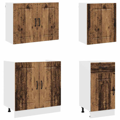 Set Mobili da Cucina 7 pz Kalmar Legno Vecchio in Truciolato