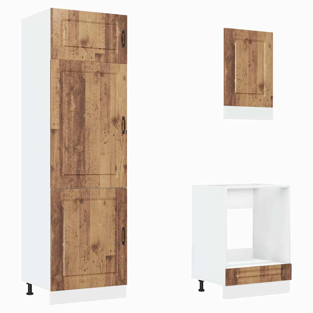 Set Mobili da Cucina 7 pz Kalmar Legno Vecchio in Truciolato