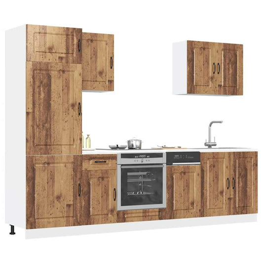Set Mobili da Cucina 7 pz Kalmar Legno Vecchio in Truciolato