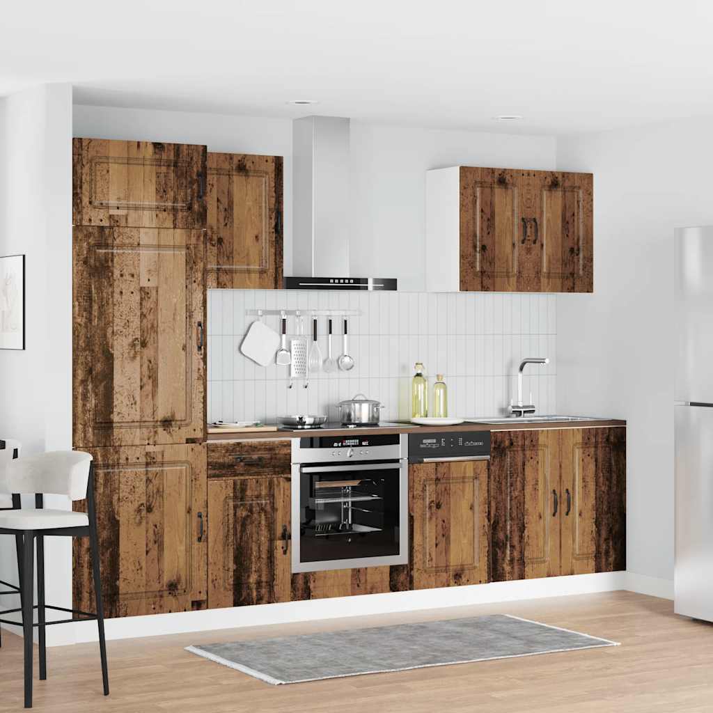 Set Mobili da Cucina 7 pz Kalmar Legno Vecchio in Truciolato