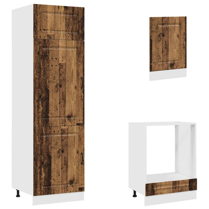 Set Mobili da Cucina 7 pz Kalmar Legno Vecchio in Truciolato