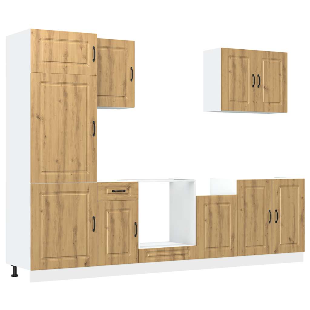 Set Mobili da Cucina 7 pz Kalmar Rovere Artigianale Truciolato | homemem39