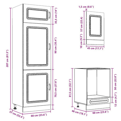 Set Mobili da Cucina 7 pz Kalmar Rovere Artigianale Truciolato | homemem39
