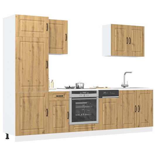 Set Mobili da Cucina 7 pz Kalmar Rovere Artigianale Truciolato | homemem39