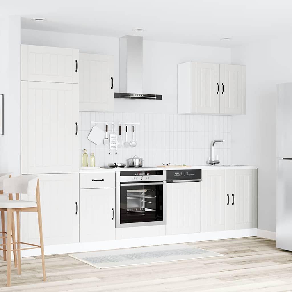 Set Mobili da Cucina 7 pz Lucca Bianco Legno Multistrato | homemem39