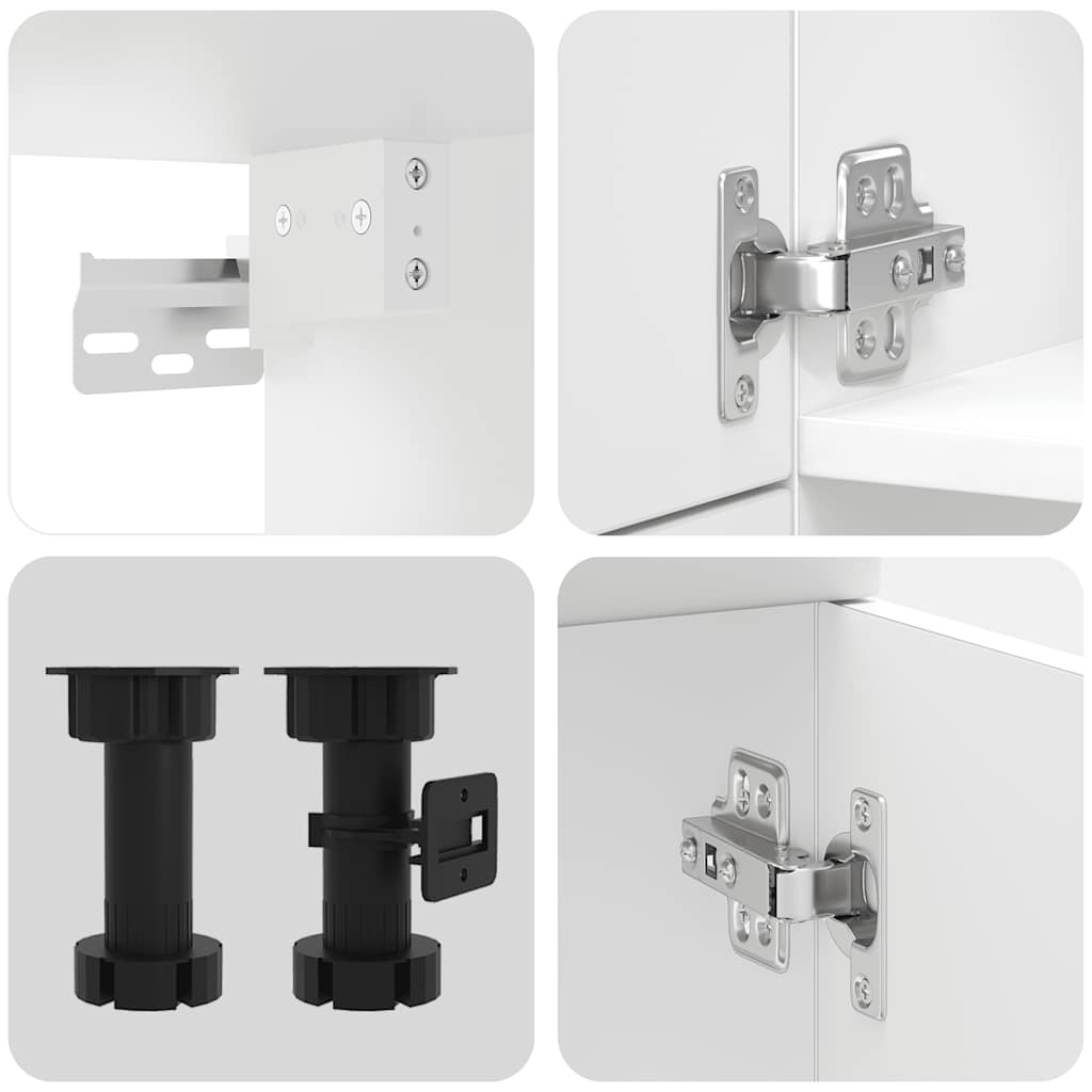 Set Mobili da Cucina 7 pz Lucca Bianco Legno Multistrato | homemem39
