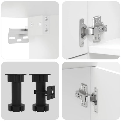 Set Mobili da Cucina 7 pz Lucca Bianco Legno Multistrato | homemem39