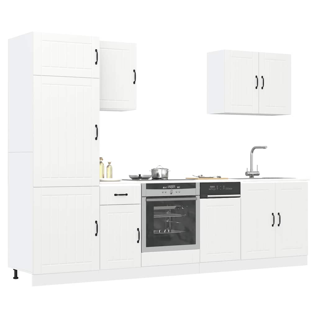 Set Mobili da Cucina 7 pz Lucca Bianco Legno Multistrato | homemem39