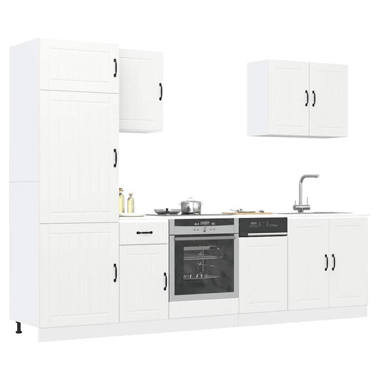 Set Mobili da Cucina 7 pz Lucca Bianco Legno Multistrato | homemem39