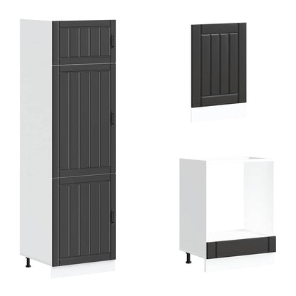 Set Mobili da Cucina 7 pz Lucca Neri Legno Multistrato | homemem39