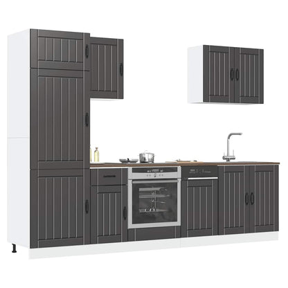 Set Mobili da Cucina 7 pz Lucca Neri Legno Multistrato | homemem39