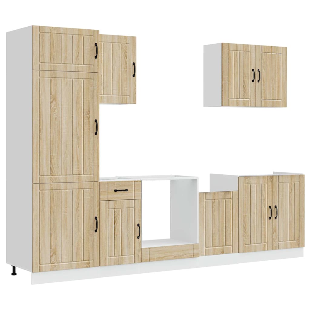 Set Mobili da Cucina 7 pz Lucca Rovere Sonoma in Truciolato
