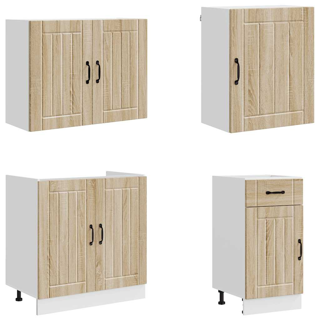 Set Mobili da Cucina 7 pz Lucca Rovere Sonoma in Truciolato